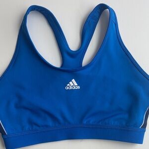 Adidas Sports Bra Blue with Colorblock Stripes Light Blue and Navy Size Large